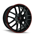 Touren Tr60-3260 16X7 5X110/5X115 42Et 72.62Cb Black/Red Ring Wheel