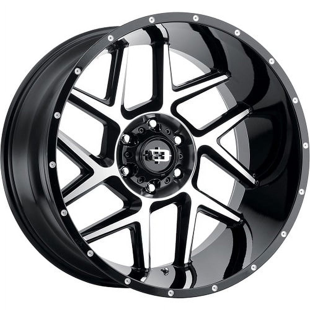 24x12 Vision Off-Road 360 Sliver Black Machined Wheel 8x170 (-51mm)