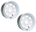 2-Pack eCustomrim Trailer Wheel White Rim 15 x 5 Spoke Style 5 Lug Display 4.5 in.