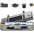 AZDOME Behind Sight Mirror , 12 4K Mirror Car Recorder with Sony IMX335, WDR Dark Vision, GPS, IPS Full Touch Split Screen, Free 64GB Card, Parking Assistance PG18S