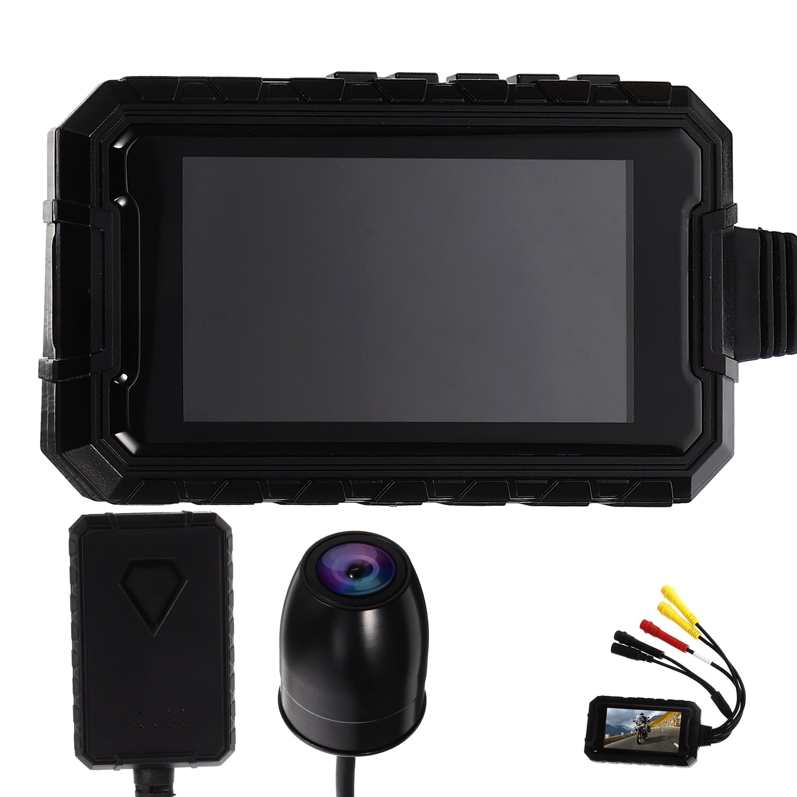 Kudiqi Motorcycle Recorder 1080P Dual Camera lens Waterproof 3 LCD Loop Record