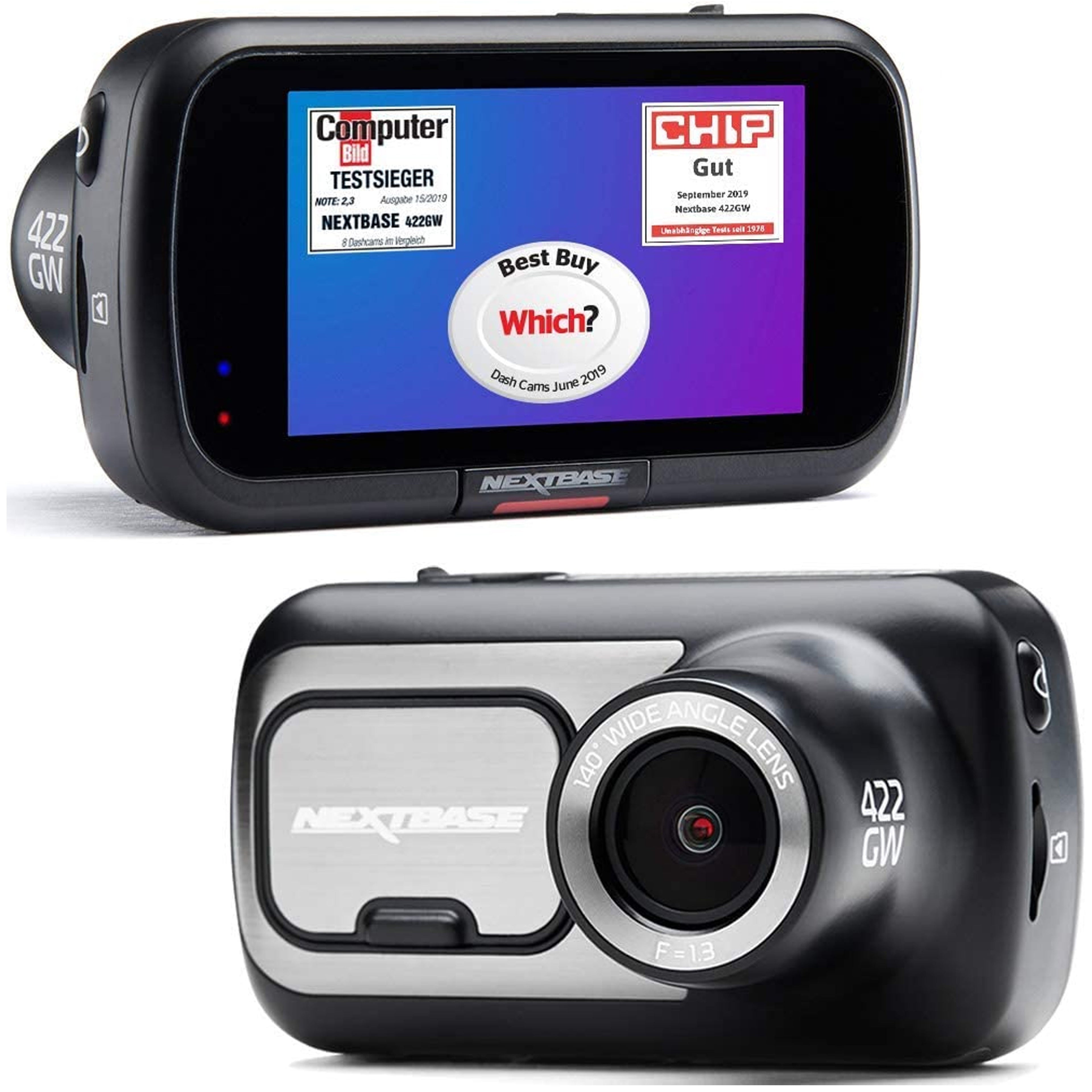 Nextbase 422GW - Full 1440p 30fps Quad HD Recording in Vehicle Camcorder in Black- Amazon Alexa Voice Control- WiFi GPS Bluetooth- Parking Mode- Low light Vision