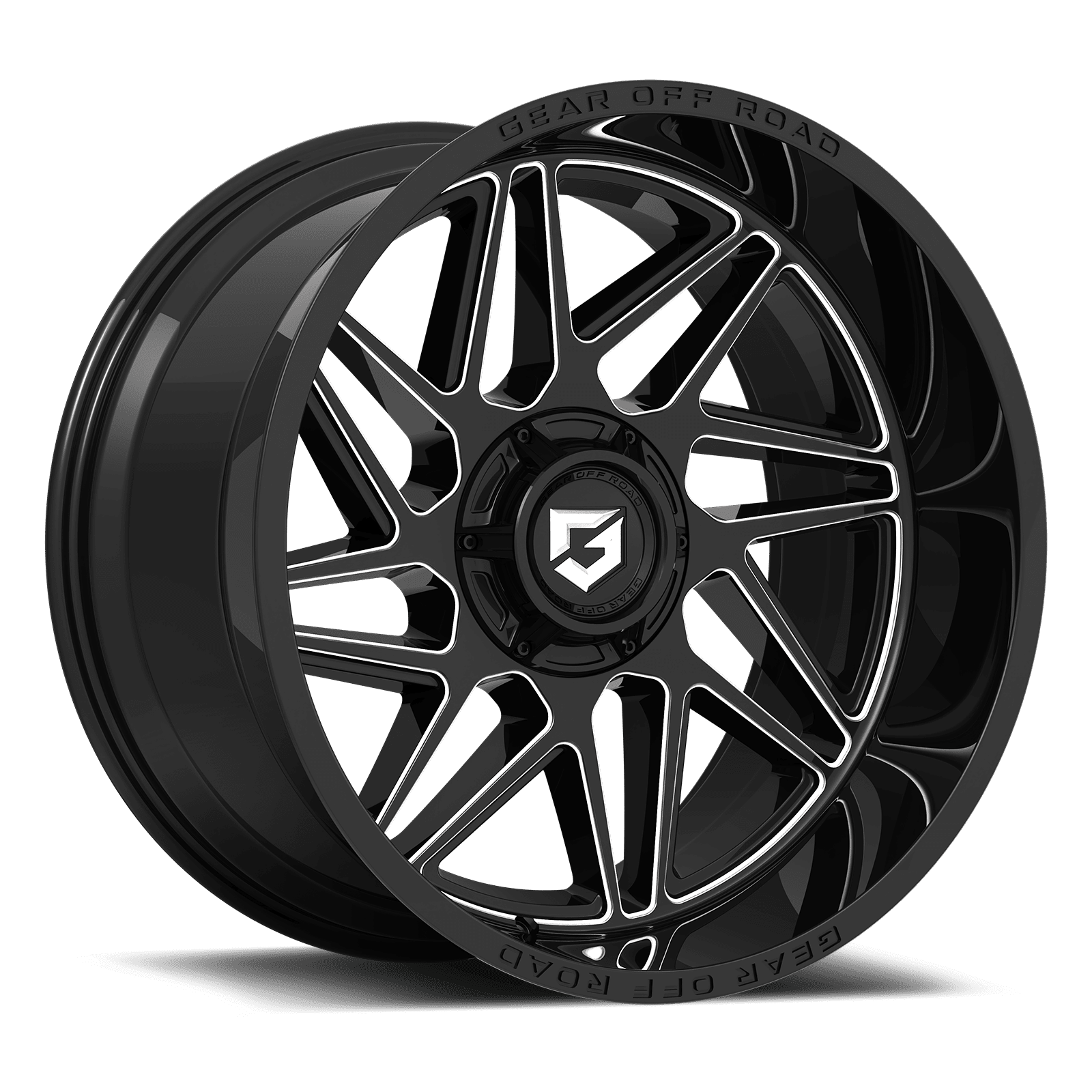 Gear Off Road 761BM RATIO 761BM-2128744 20X12 8X170 G/A 761BM RATIO Gloss Black with Milled Spoke Accents & Lip Logo A258658